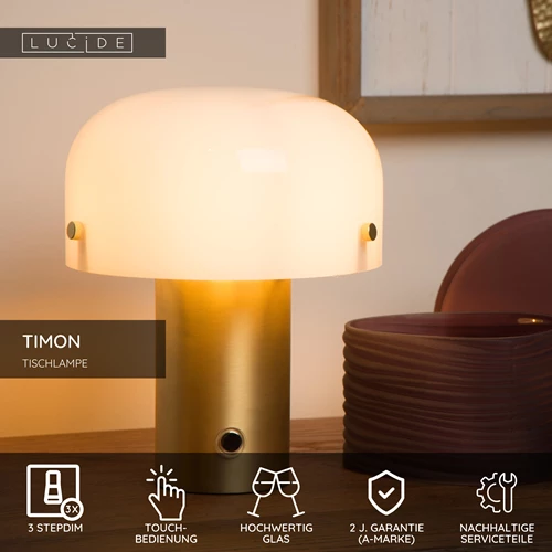 Lucide TIMON - Tischlampe - 1xE14 - Mattes Gold / Messing - USP